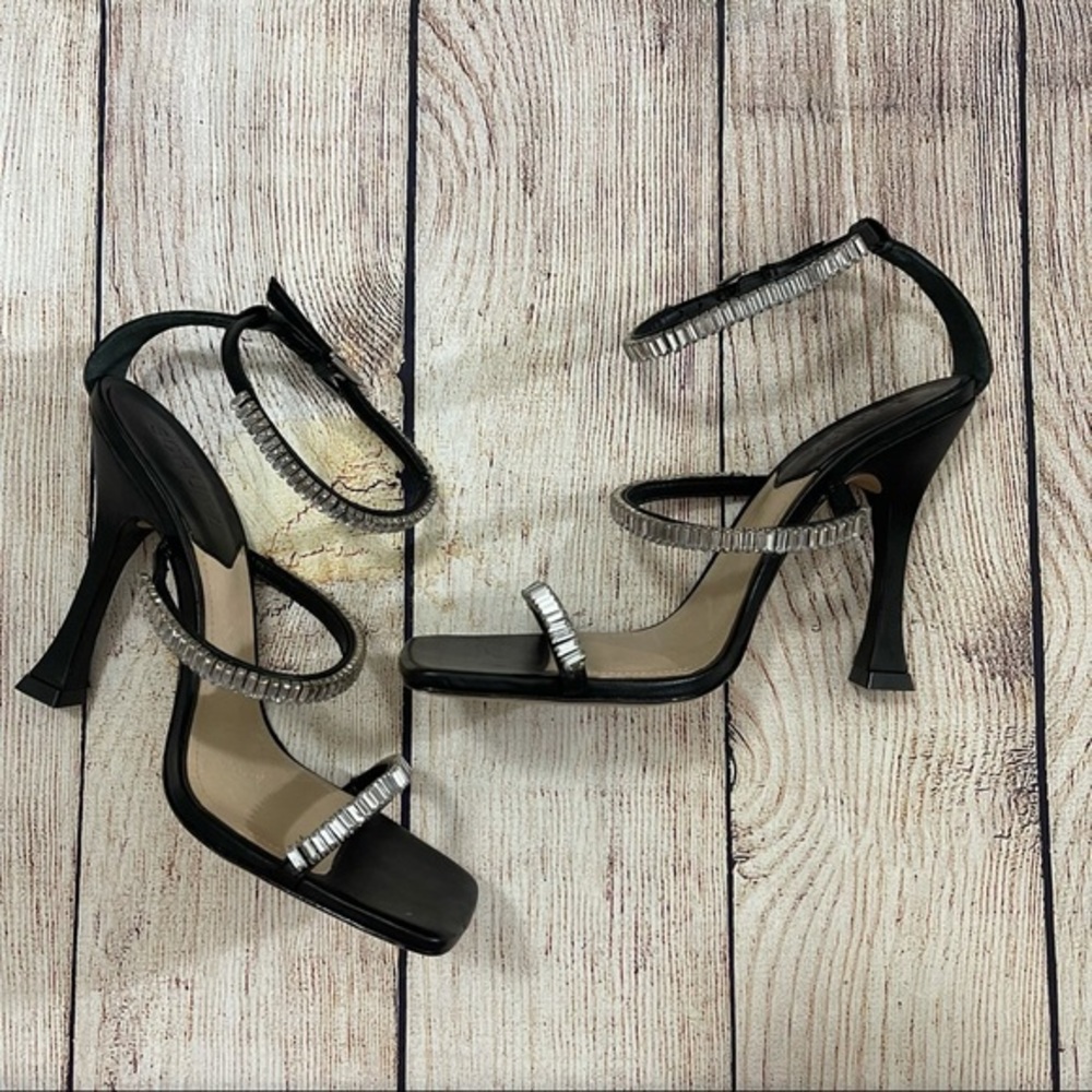 SCHUTZ Black and Silver Sculptural Heels - Picture 4 of 10